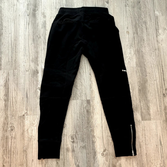 ZARA Man Zipper Knit Jogger Pants Medium Black Moto Sweatpants - Picture 2 of 7